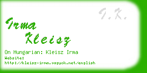 irma kleisz business card